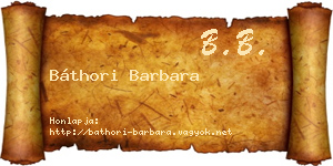 Báthori Barbara névjegykártya